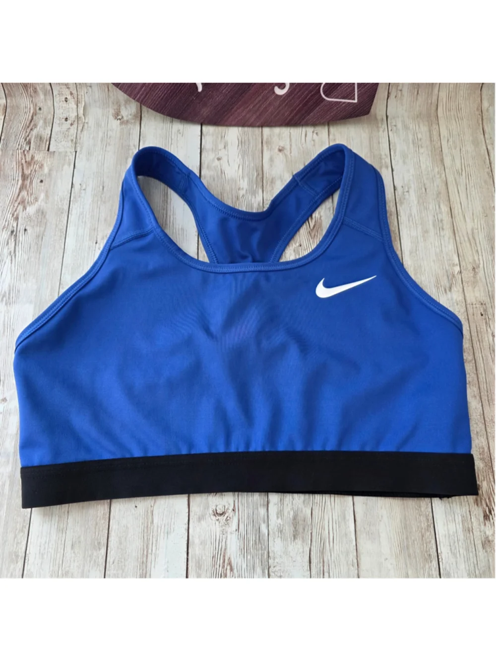 Women's Nike Blue Dri-FIT Sports Bra L with Black Band